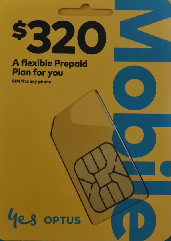 OPTUS $320 Prepaid Sim Starter Kit 260GB Data  365 days expiry